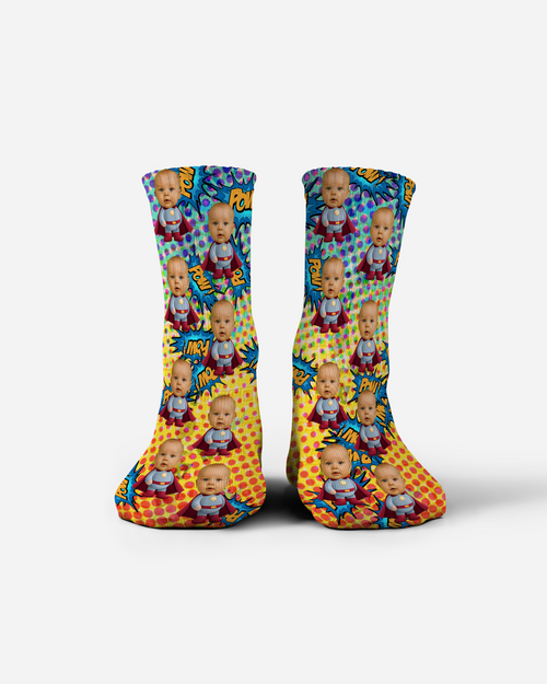 Customisable baby superhero Socks