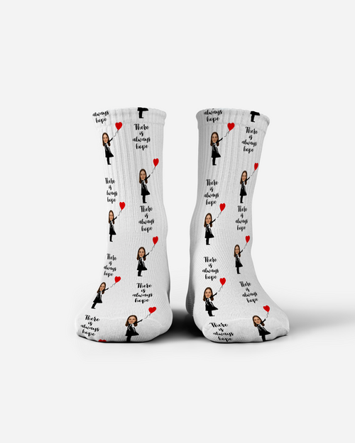 Customisable Banksy balloon girl Socks